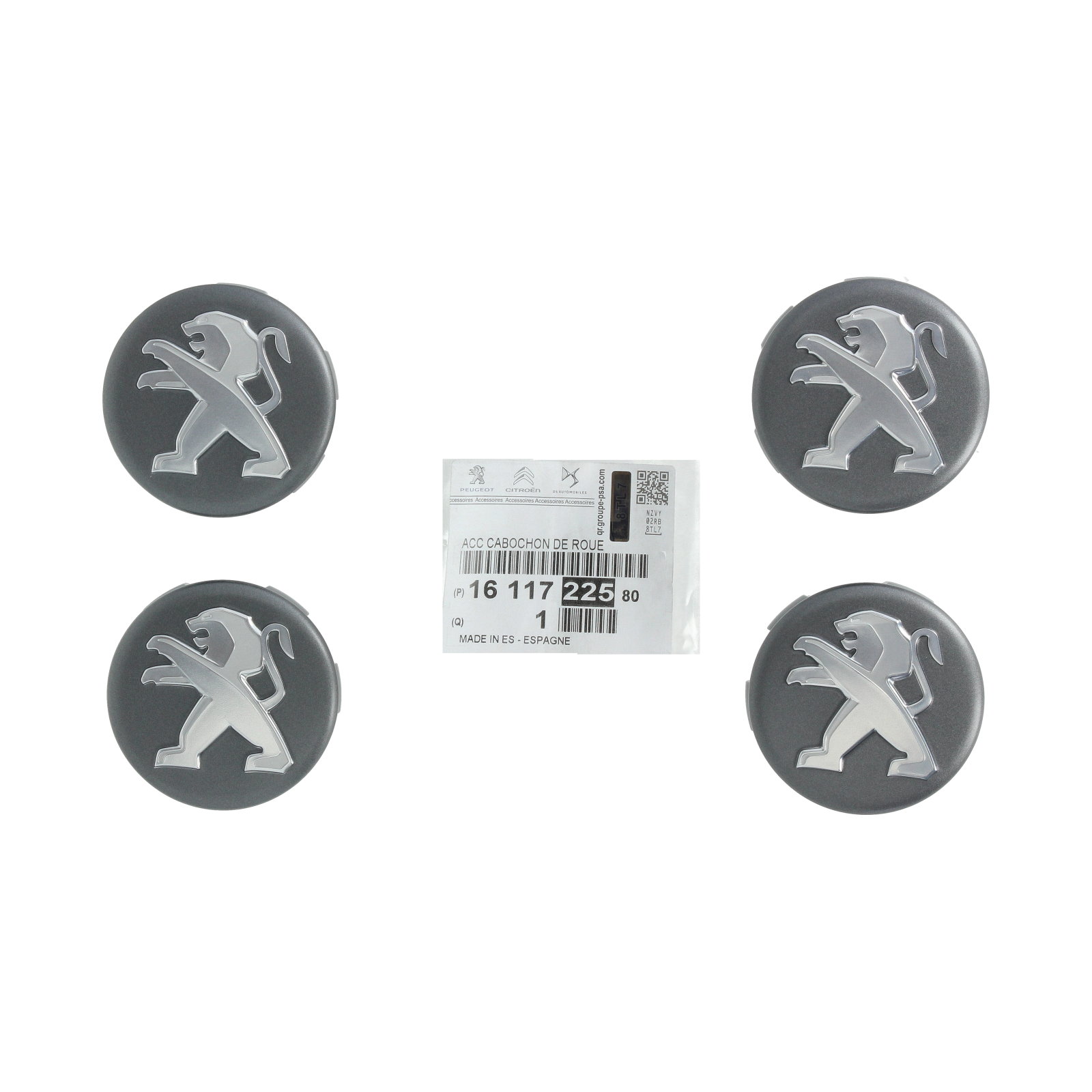 Wheel Rim Hub Cap Kit Original 1611722580 Peugeot