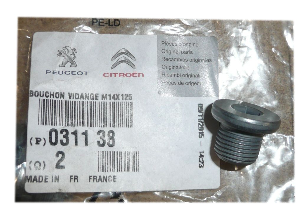 Oil Drain Plug New Original 031138 0311.38 Citroen Peugeot