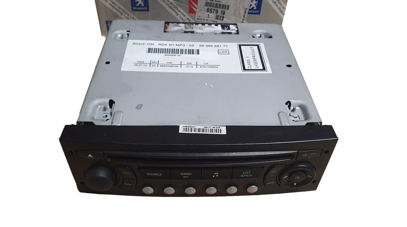 Radio Cd Mp3 Player New Original Citroen Peugeot 9666968177 657919 Bosch