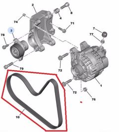 Alternator Belt Original Citroen Peugeot C3 C4 207 308 6PK1049 5750WY