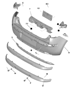 Door Trim Rear Original Citroen C4 7452FT