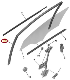 Door Window Seal Left Original Peugeot C-Elysse 9675435980