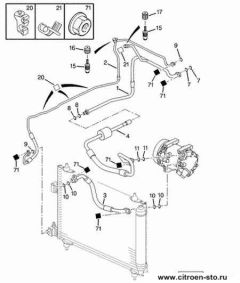 Air Conditioning Pipe Original Citroen C5 04-08 6460LP 9650885580