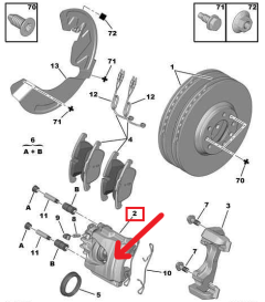 Brake Caliper Left Front New Original 4400V3 4400.V3 Citroen Peugeot