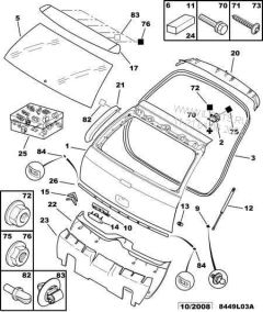Sound-Proofing Insulation Rear Original Citroen Peugeot C4 8748GA