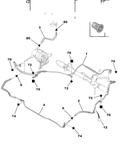 Power Steering Cable Original Oryginał Citroen C5 III 4012V6