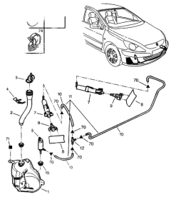 Washer Tank New Original Peugeot 307 6431C2