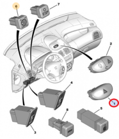 Hazard Light Control Original Citroen Peugeot 206 6554L1