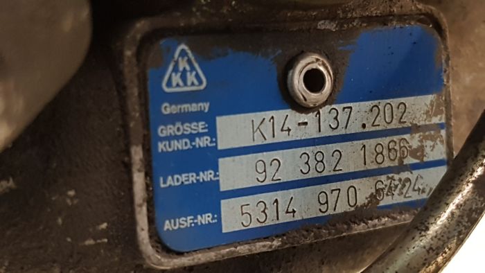 Turbocharger 037538 53149706424 KKK K14-137.202 1.8 TD
