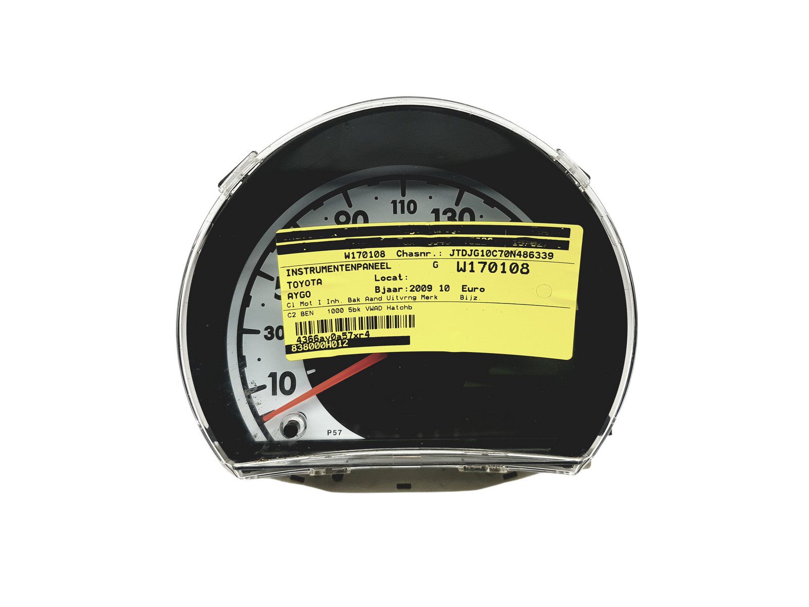 Speedometer/Instrument Cluster Aygo C1 107 83800-0H012-A Toyota PSA 49009 main product photo