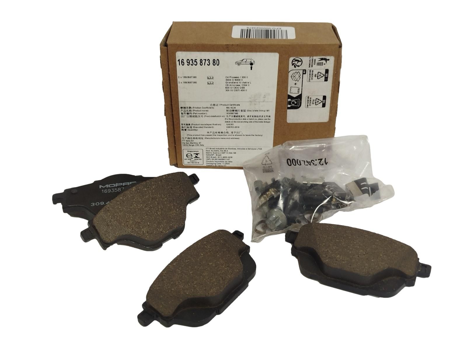 Brake Pads Rear New Original 1693587380 Citroen Peugeot main product photo