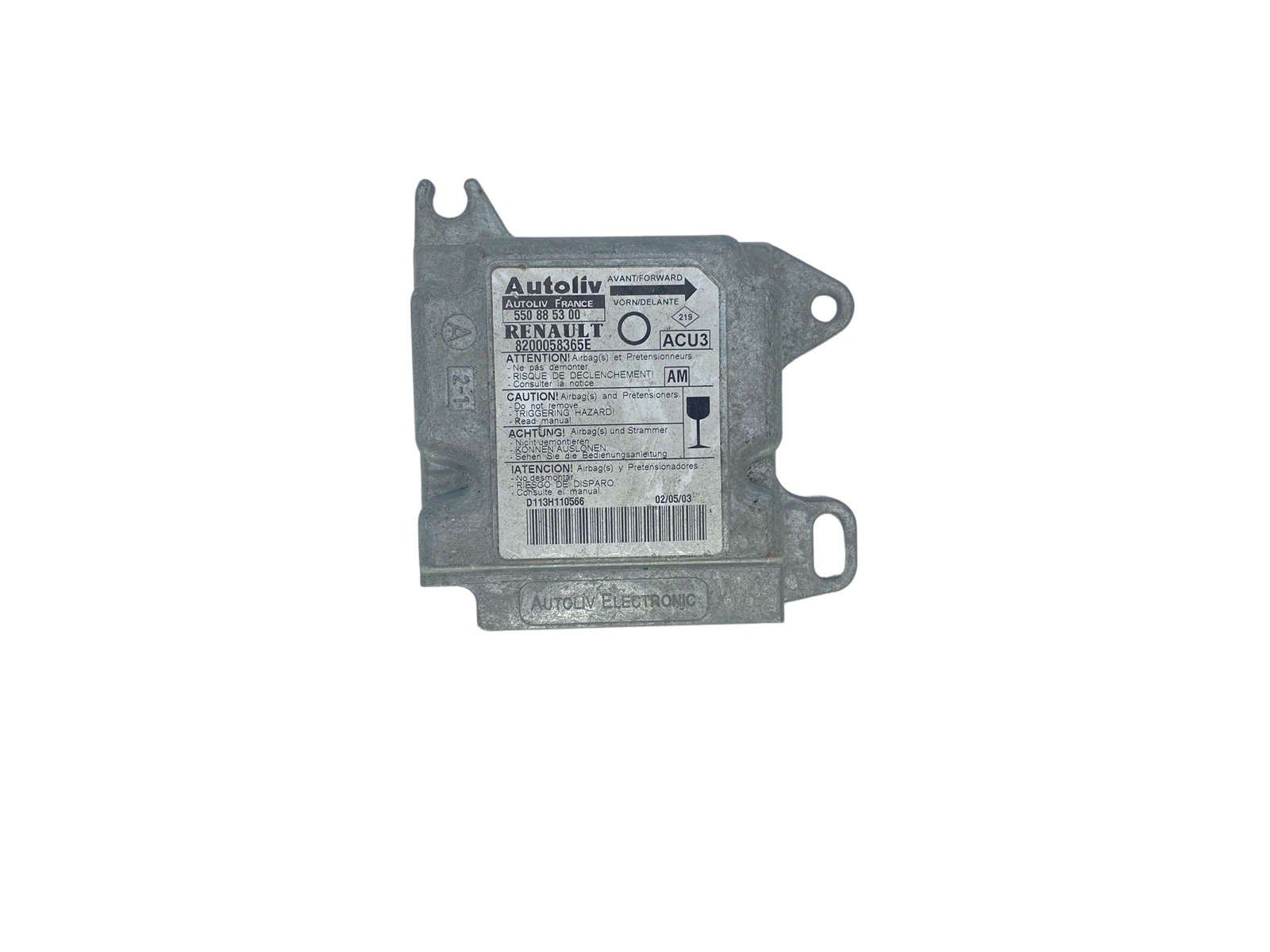 Controller 8200058365E 550885300 Renault Autoliv 58506 main product photo