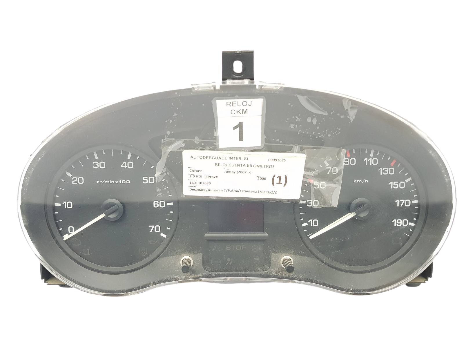 Speedometer/Instrument Cluster Scudo Expert Jumpy 1401107680 Fiat PSA 26934 main product photo