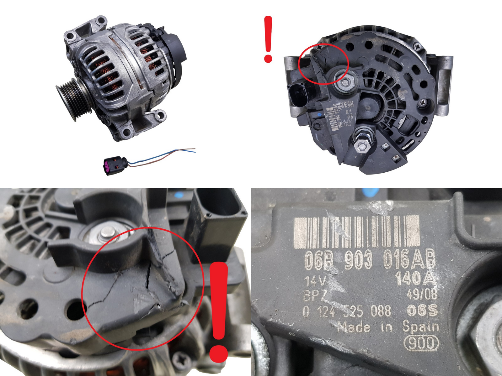 Alternator 06B903016AB 0124525088 140A VW Audi Skoda Seat main product photo