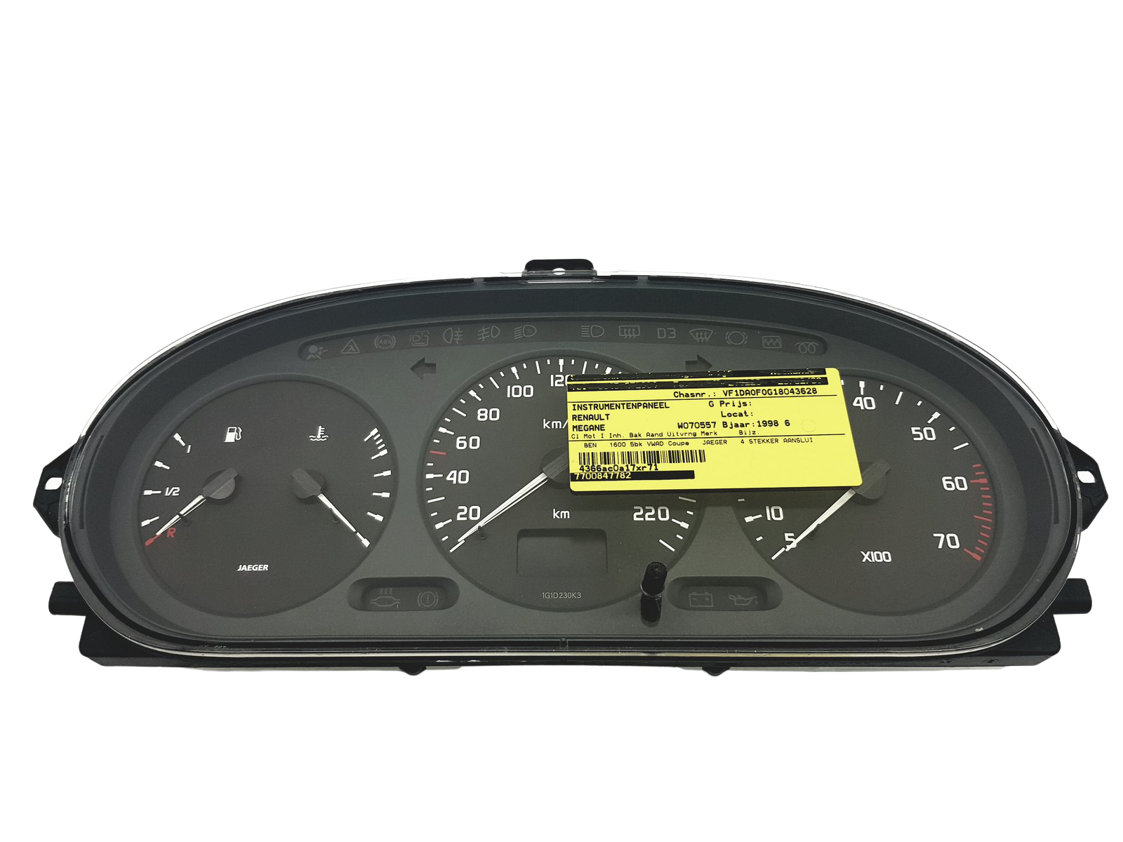 Speedometer/Instrument Cluster Renault Scenic 1 Megane 1 7700847782 49171 main product photo