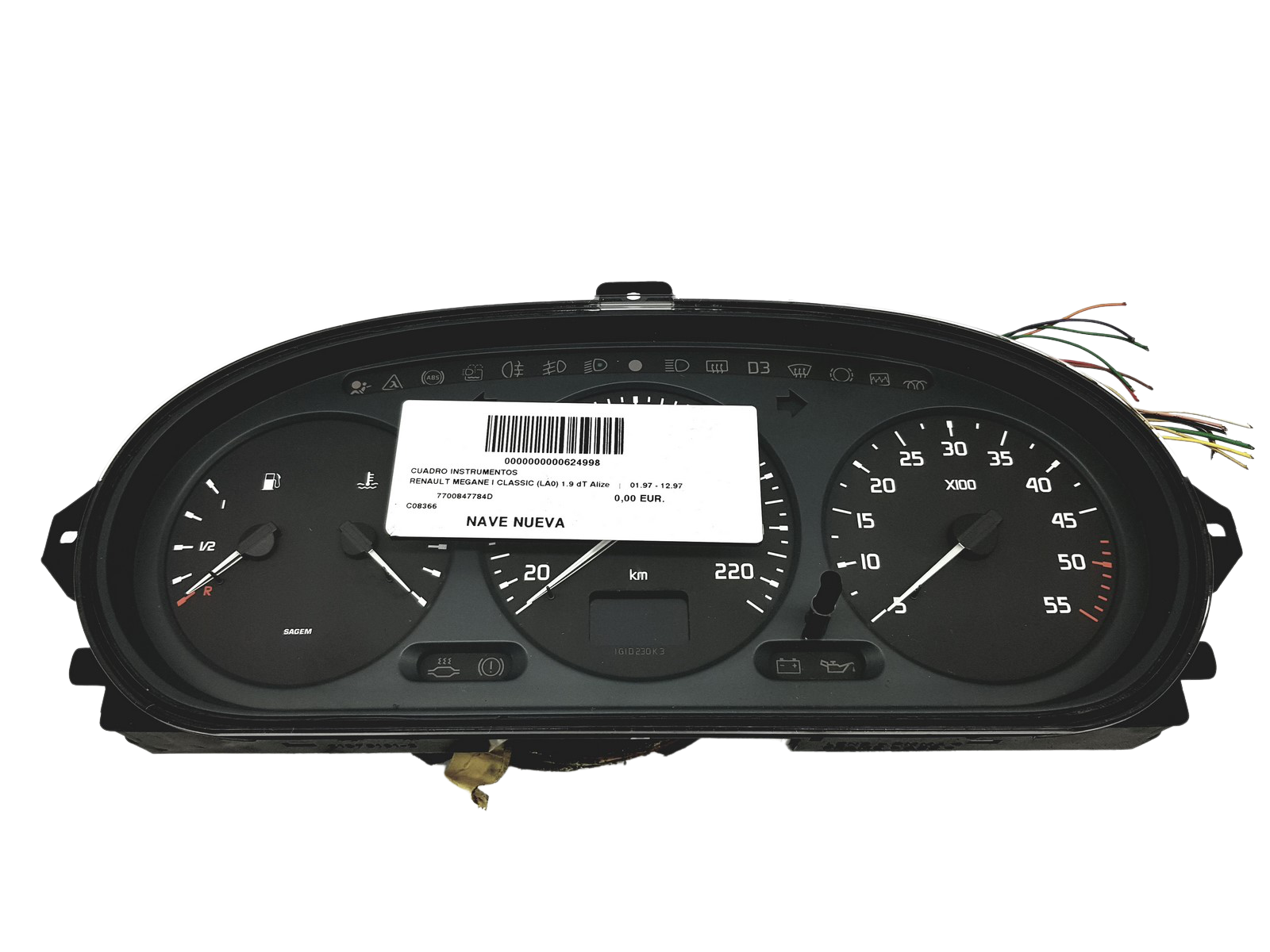 Speedometer/Instrument Cluster Renault Megane 1 Scenic 1 7700847784 D 51756 main product photo