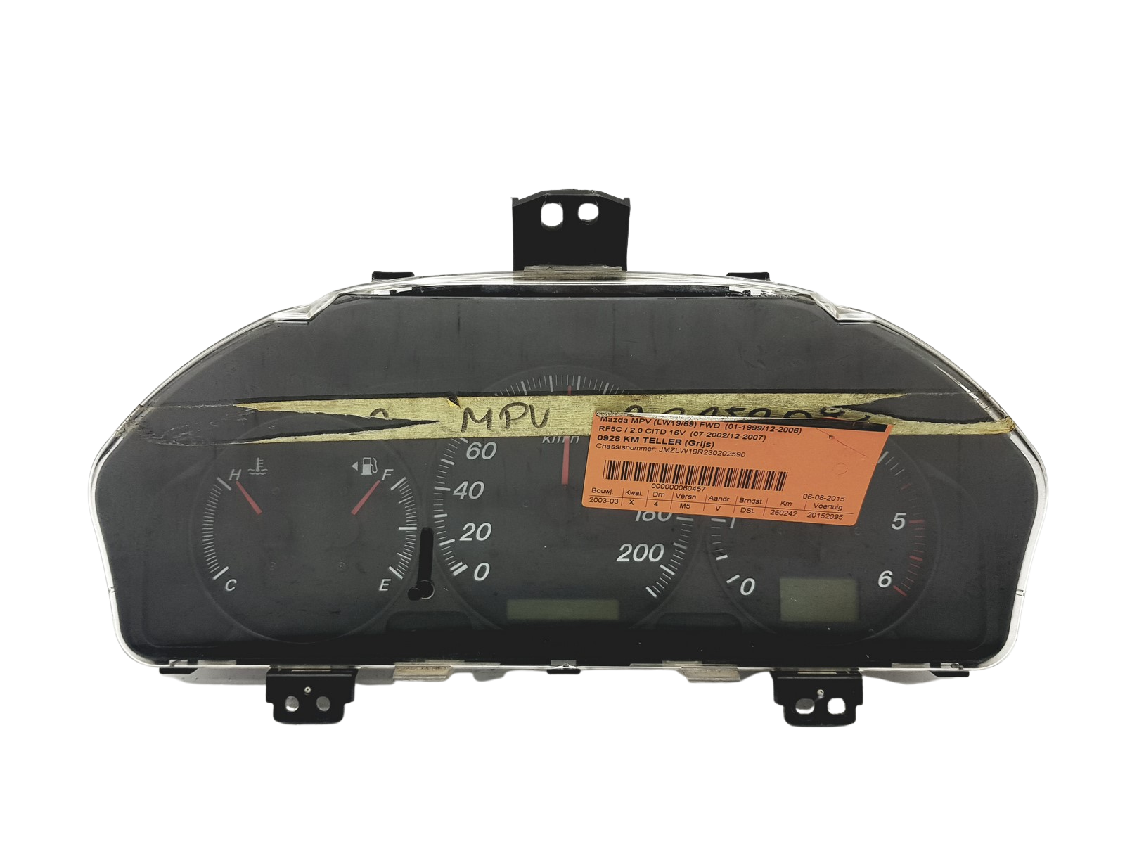 Speedometer/Instrument Cluster Mazda MPV LD6355430 1575110-7500 53118 main product photo