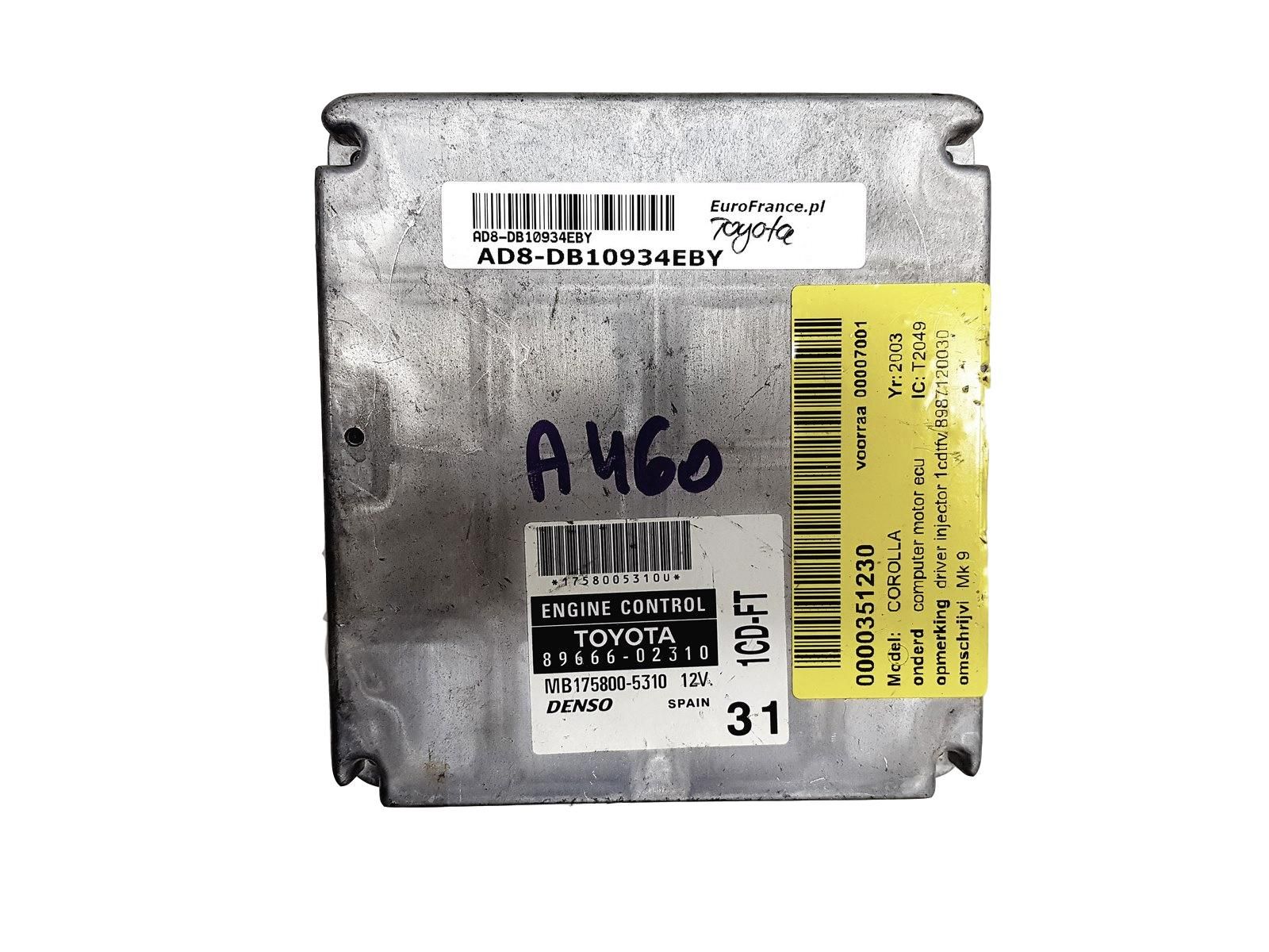 Controller 89666-02310 MB175800-5310 Toyota Denso main product photo