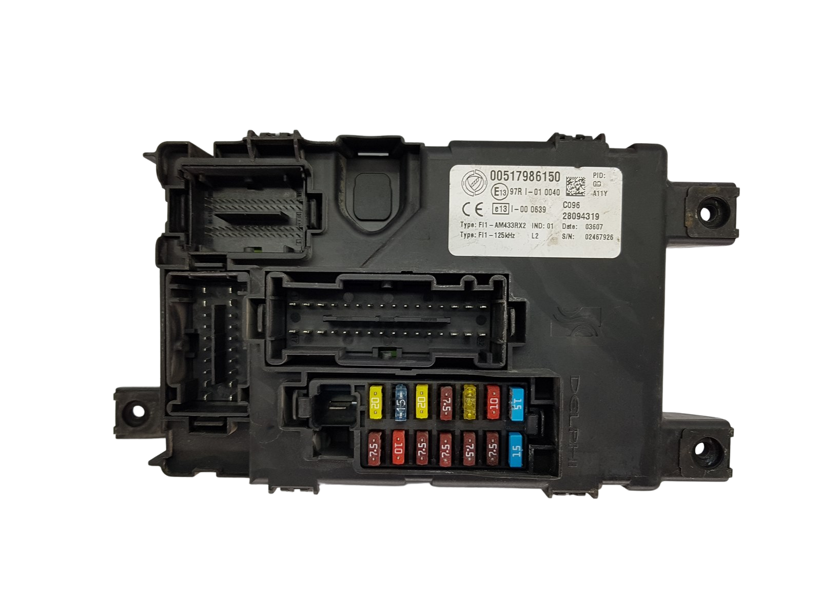 Fuse Box Fiat 00517986150 28094319 97RI-010040 Delphi 19700 main product photo