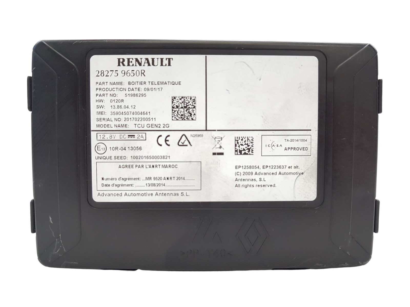 Controller TCU GEN2 2G Renault Kangoo 2 ZE ZOE 282759650R 0km main product photo