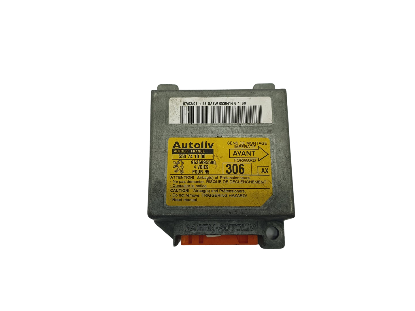 Controller 550741000 9636995580 PSA Autoliv 69117 main product photo