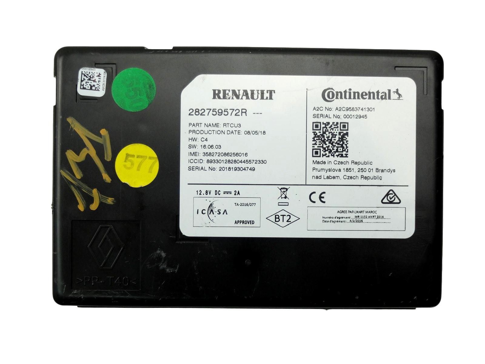 Controller Multimedia Scenic 4 282759572R RTCU3 Renault 0km main product photo