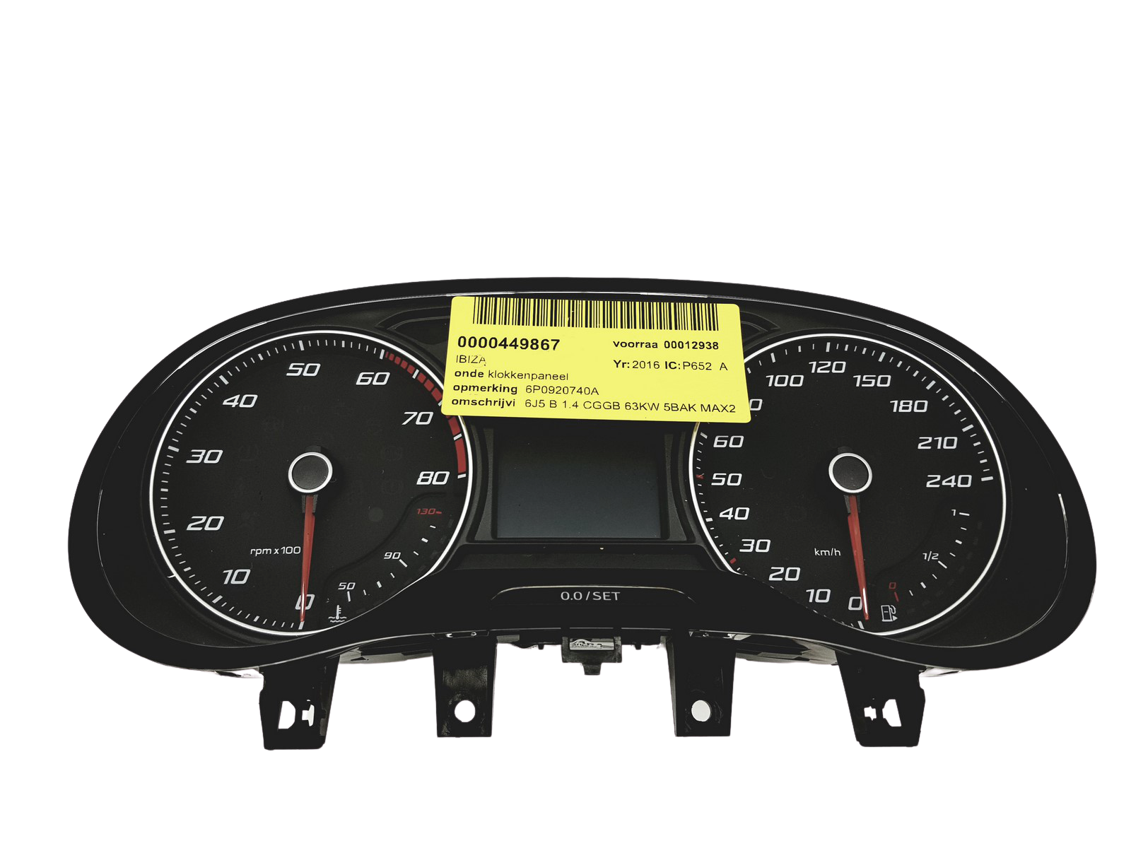 Speedometer/Instrument Cluster Seat Ibiza 6P0920740A A2C94602800 VDO 31410 main product photo