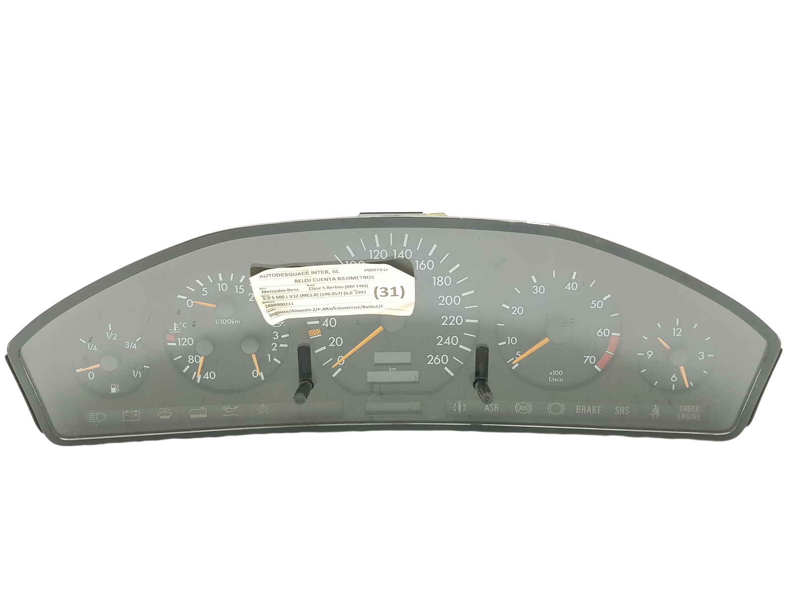 Speedometer/Instrument Cluster Mercedes S W140 A1404400211 110008598041 VDO main product photo