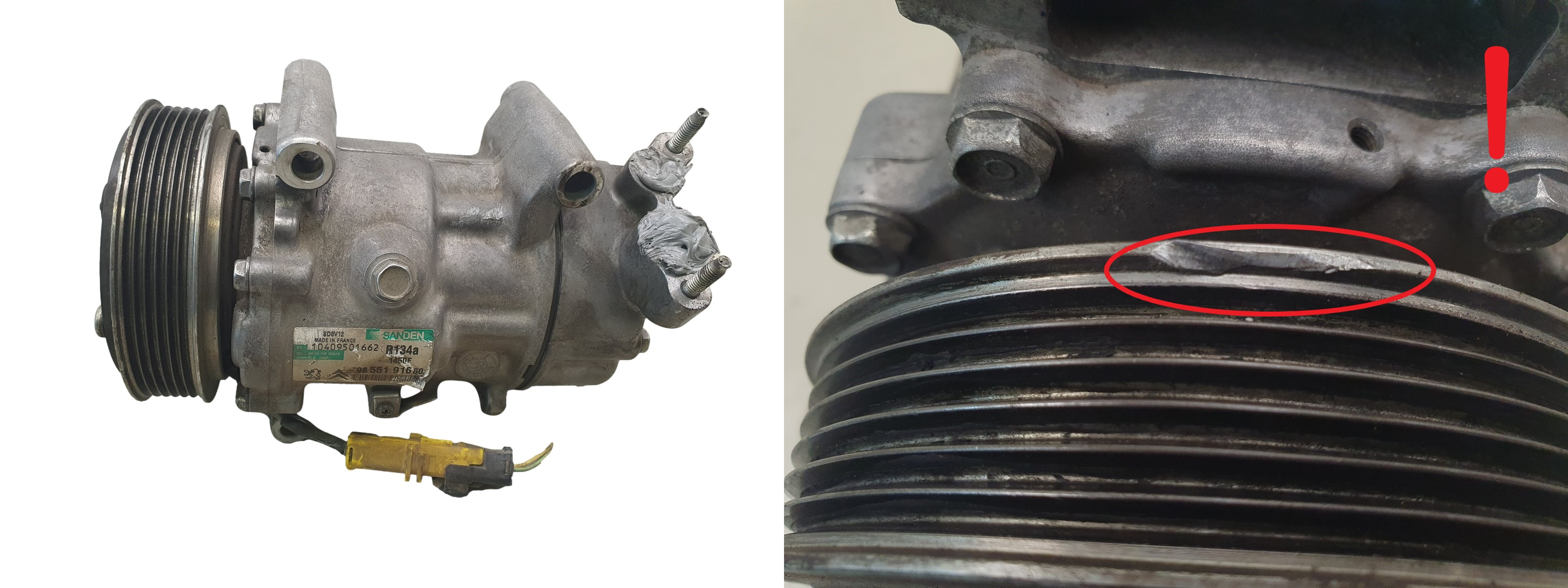 Air Con Compressor/Pump 9655191680 Sanden SD6V12 Model 1450 Citroen Peugeot 06 main product photo
