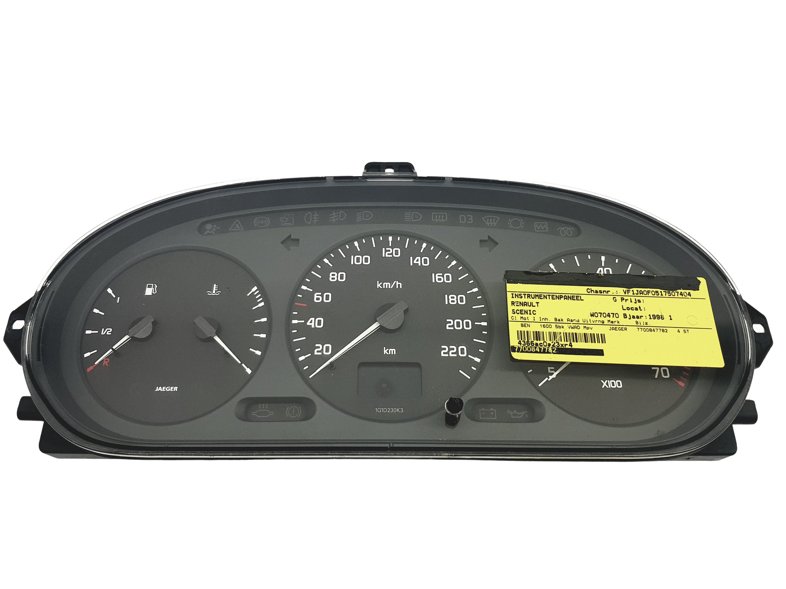 Speedometer/Instrument Cluster Renault Scenic 1 Megane 1 7700847782 49170 main product photo