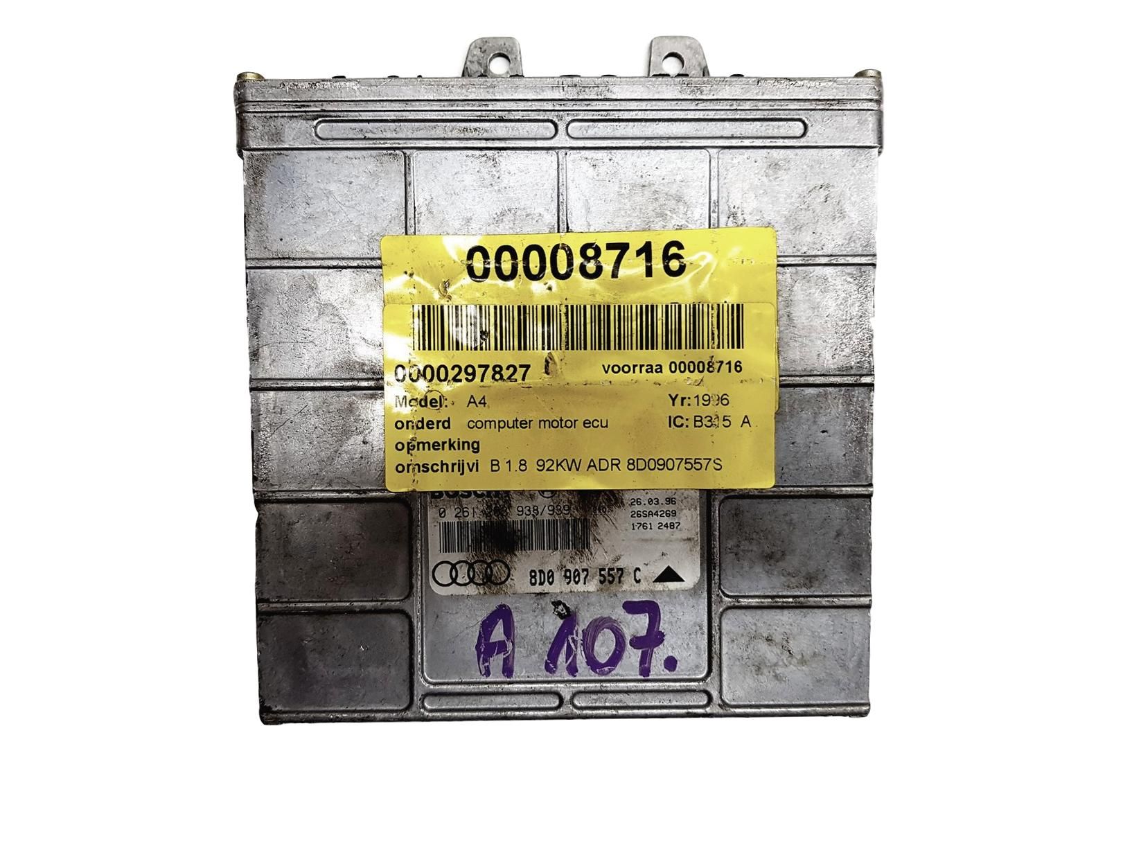 Controller 8D0907557C 0261203938 Audi A4 B5 Bosch 10842 main product photo