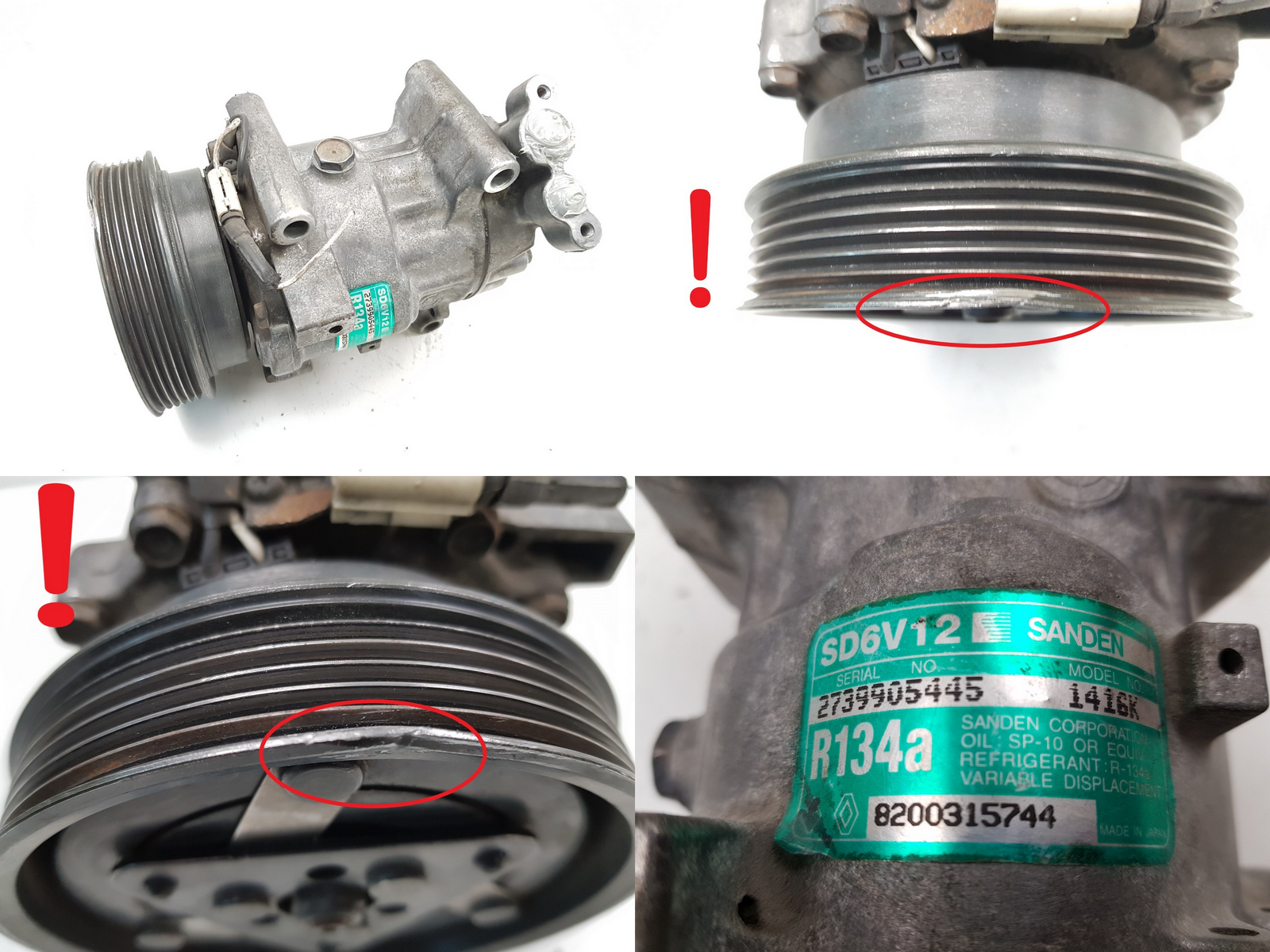 Air Con Compressor/Pump Renault 8200315744 SD6V12 1416K Sanden S11 main product photo