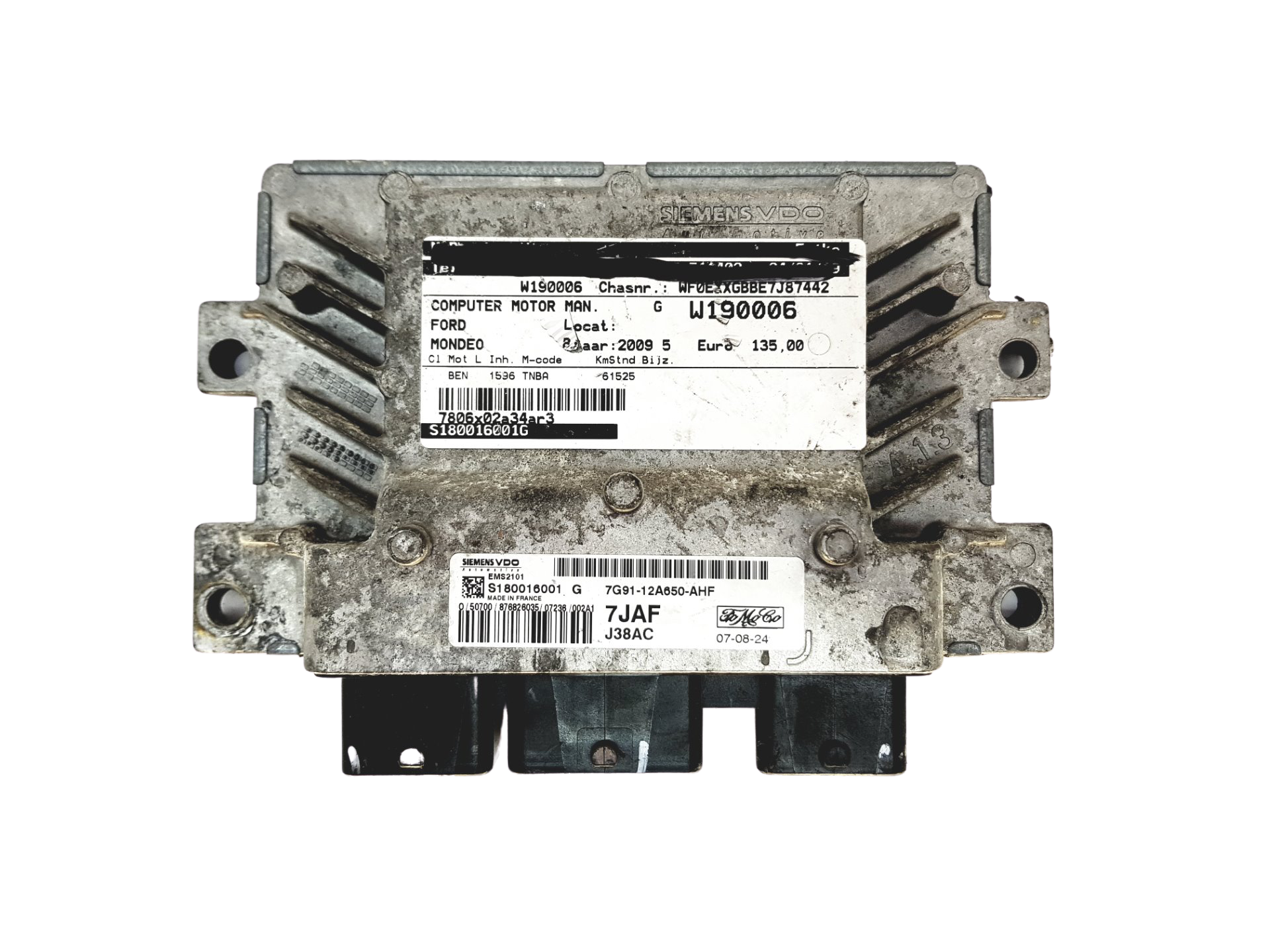 Controller S180016001G 7G91-12A650-AHF EMS2101 Ford Siemens main product photo