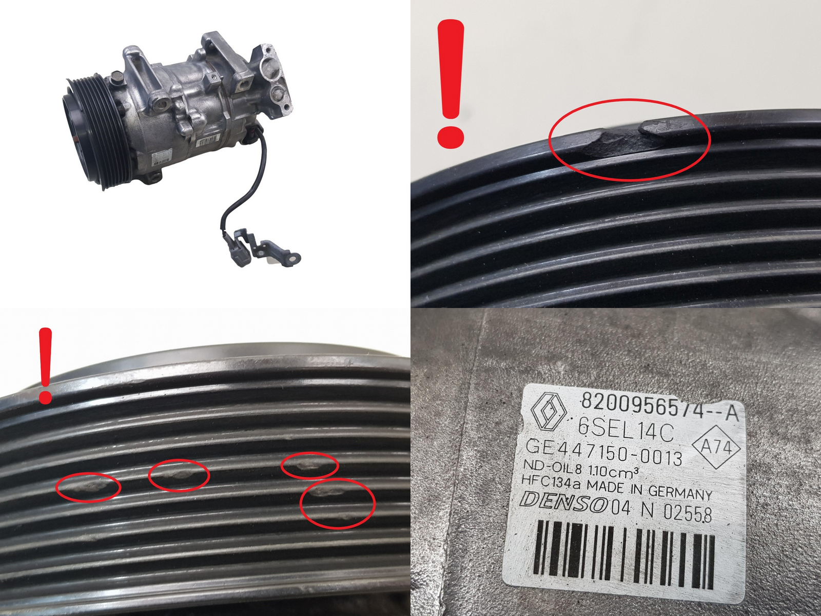 Air Con Compressor/Pump 8200956574--A Denso GE 447150-0013 Renault Scenic 3 main product photo