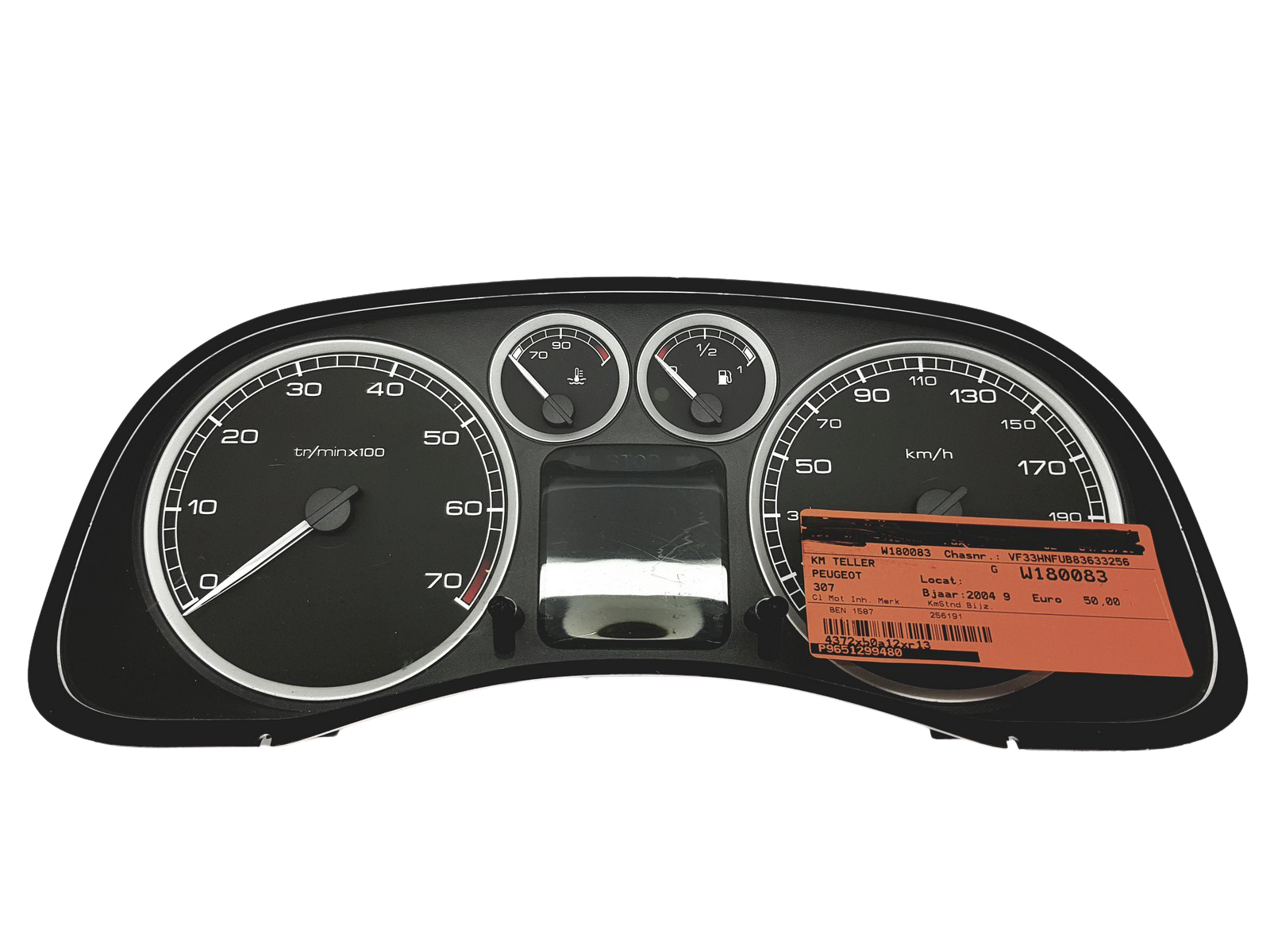 Speedometer/Instrument Cluster Peugeot 307 9651299480 E 01 32404 main product photo