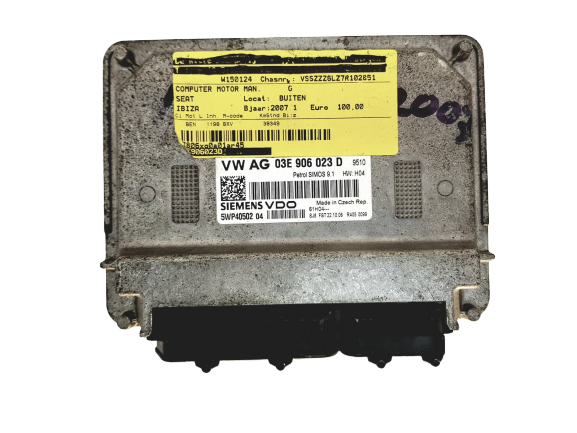 Controller 03E906023D 5WP40502 04 VW Seat Siemens 19168 main product photo
