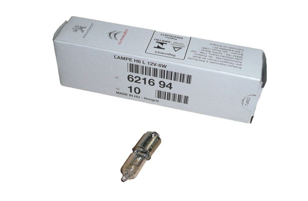 Light Bulb 12V-6W New Original 6216.94 621694 Citroen Peugeot main product photo