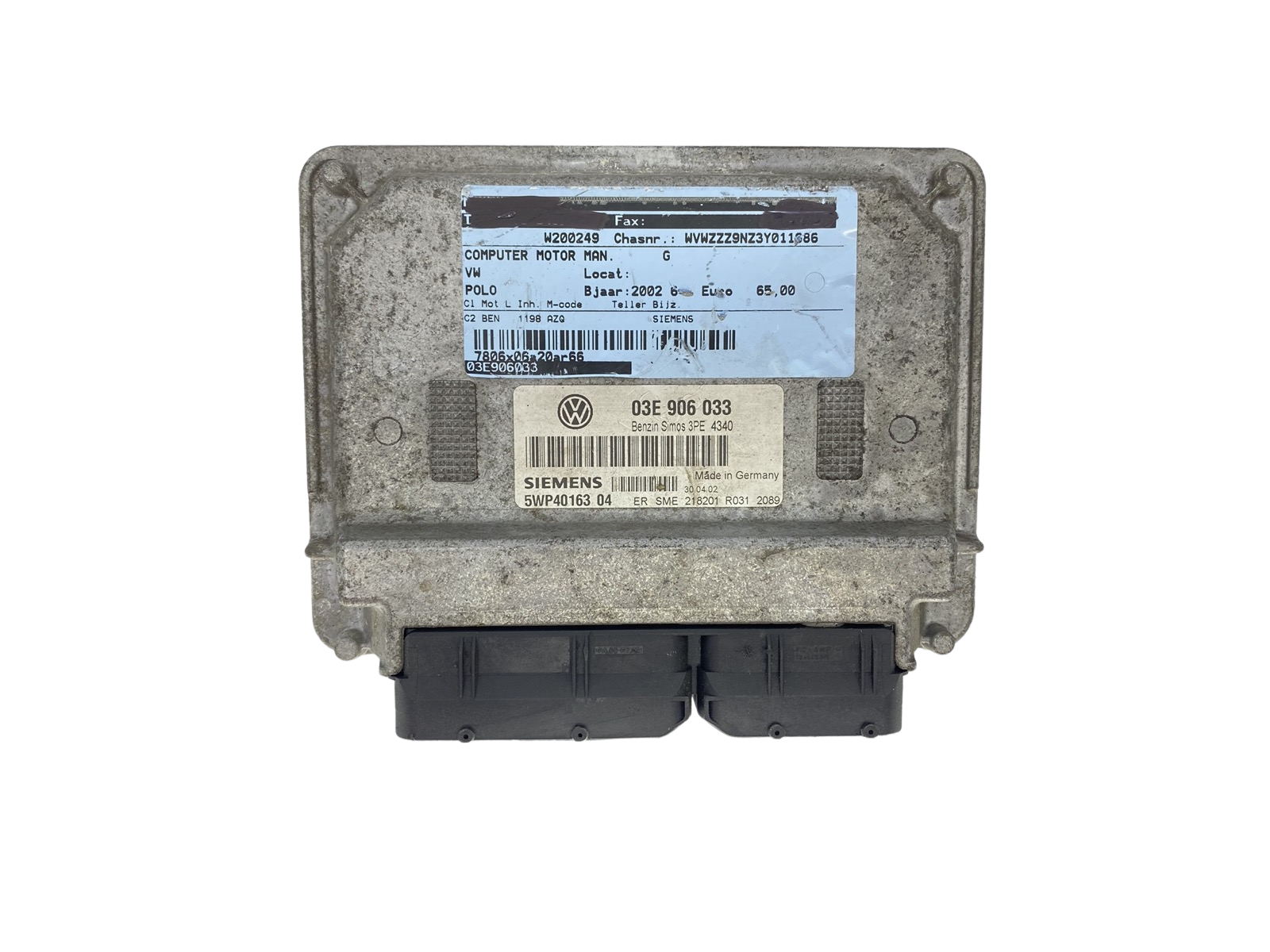 Controller 03E906033 5WP40163 04 VW Siemens 56978 main product photo