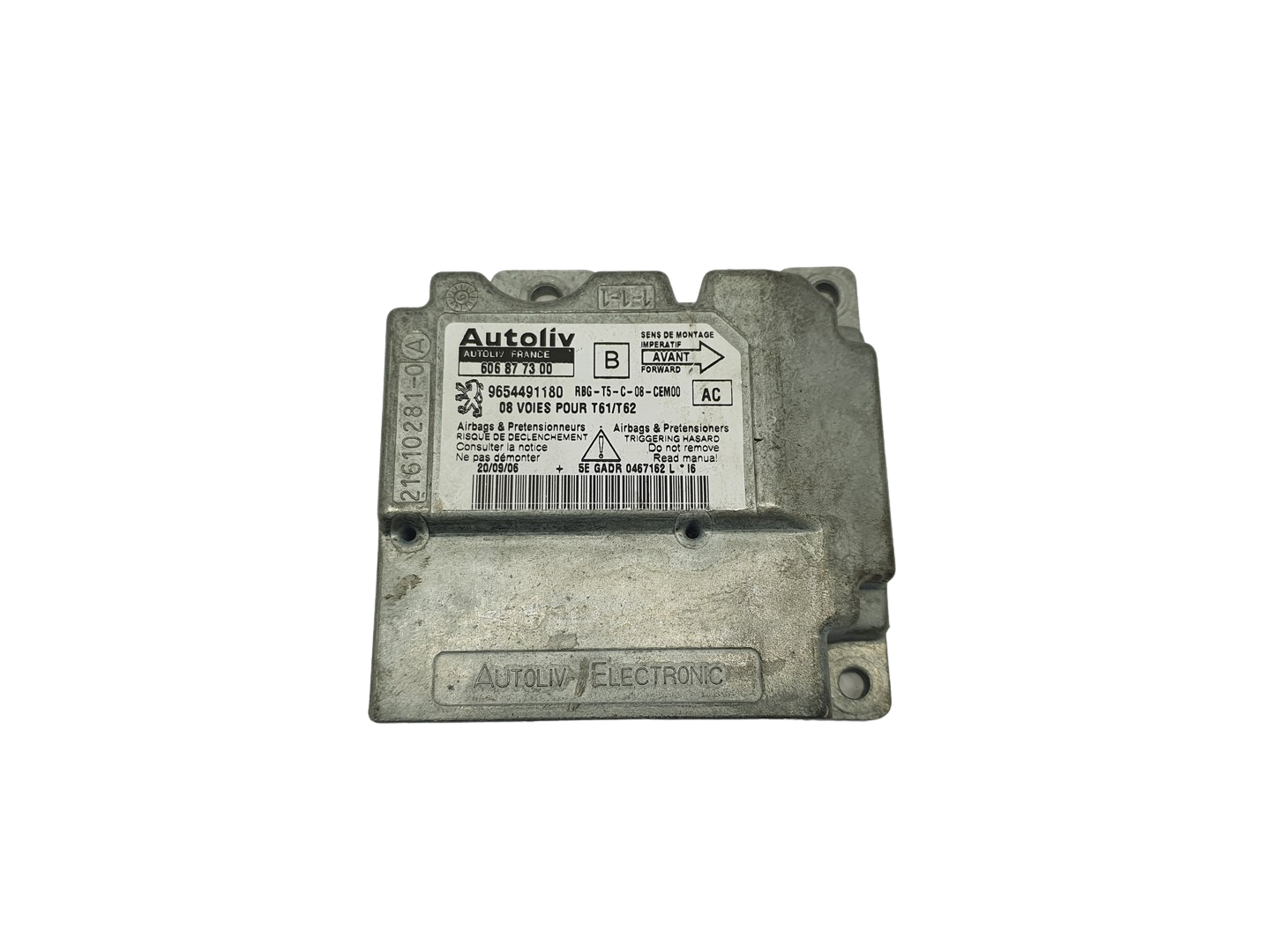 Controller Peugeot 9654491180 606877300 Autoliv 69033 main product photo