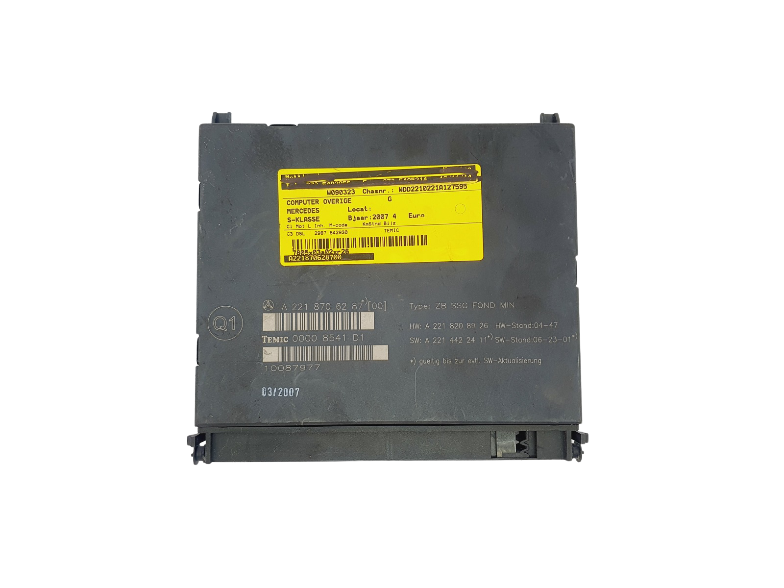 Controller Moduł Mercedes A2218706287 00008541D1 Temic main product photo
