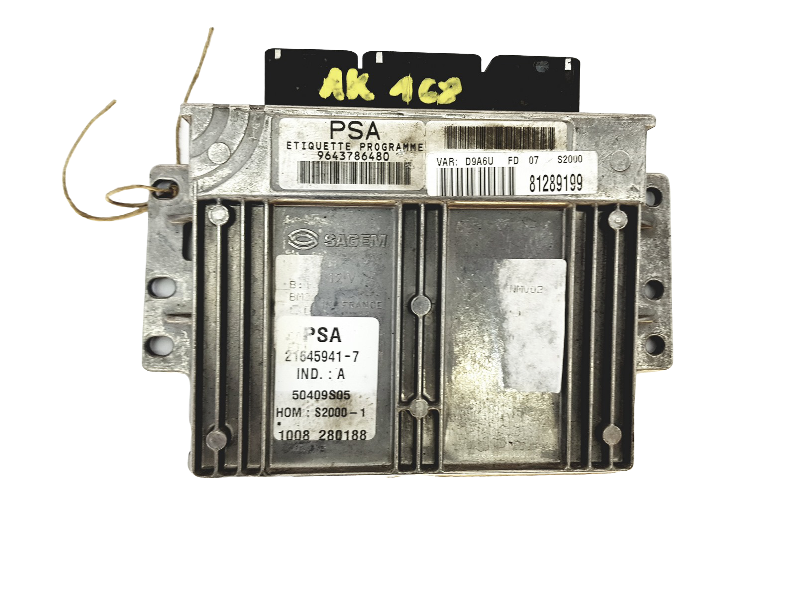 Controller 9643786480 9643786680-01 21645941-7 PSA Sagem 22595 main product photo