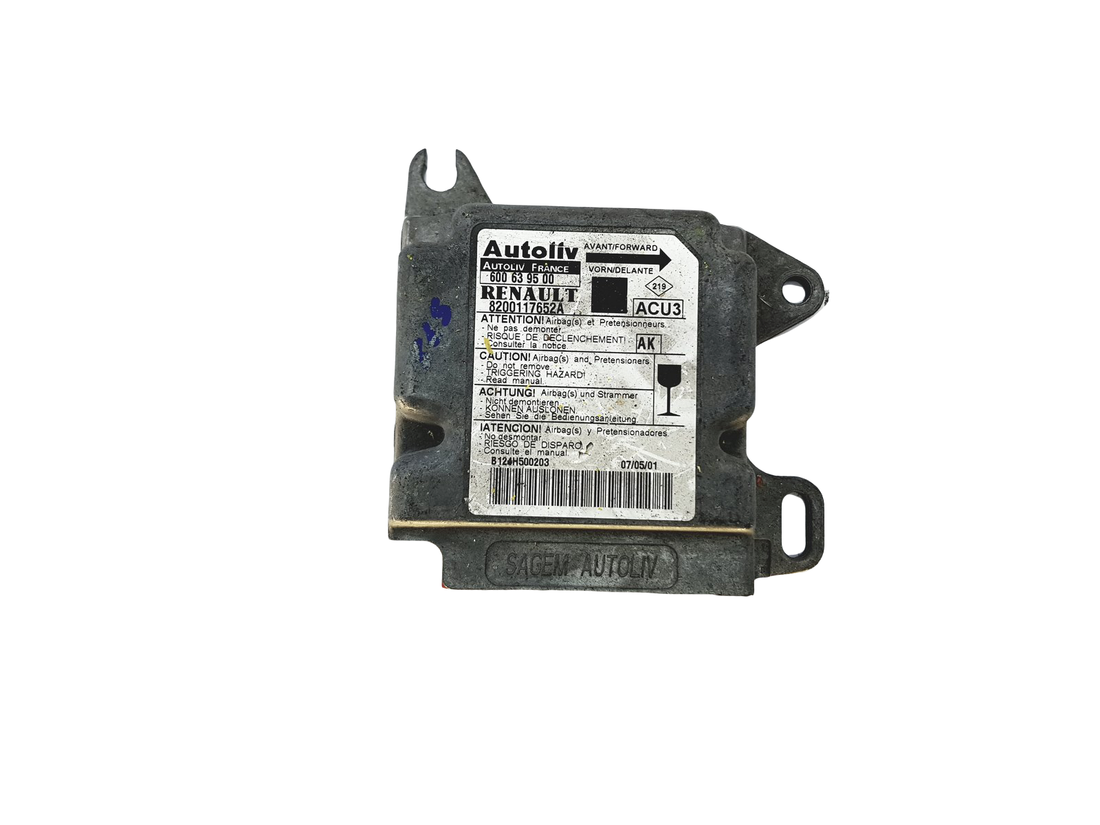 Controller Moduł 8200117652A 600639500 Renault Autoliv main product photo