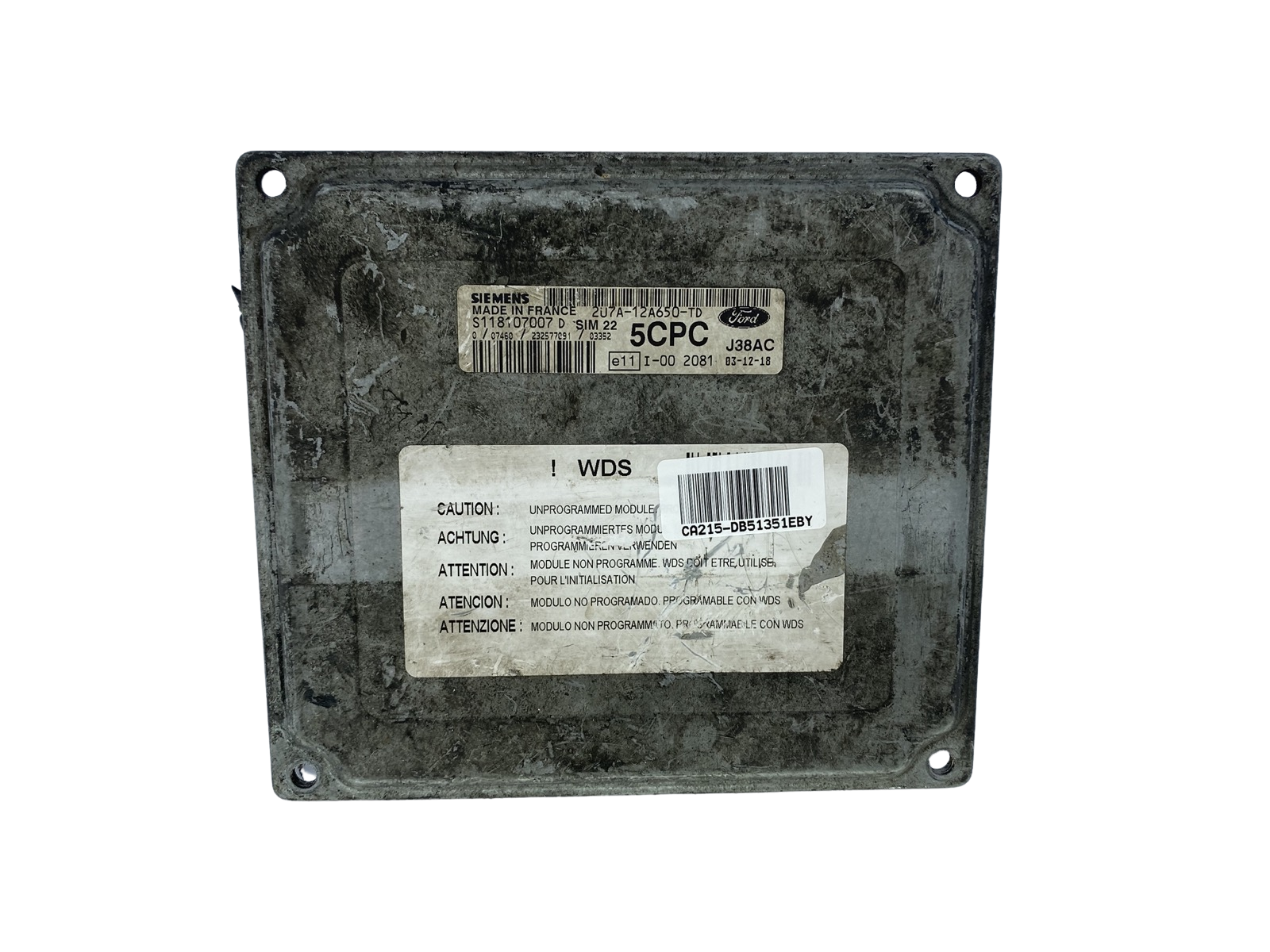 Controller S118107007D 2U7A-12A650-TD SIM22 Ford Siemens 51351 main product photo
