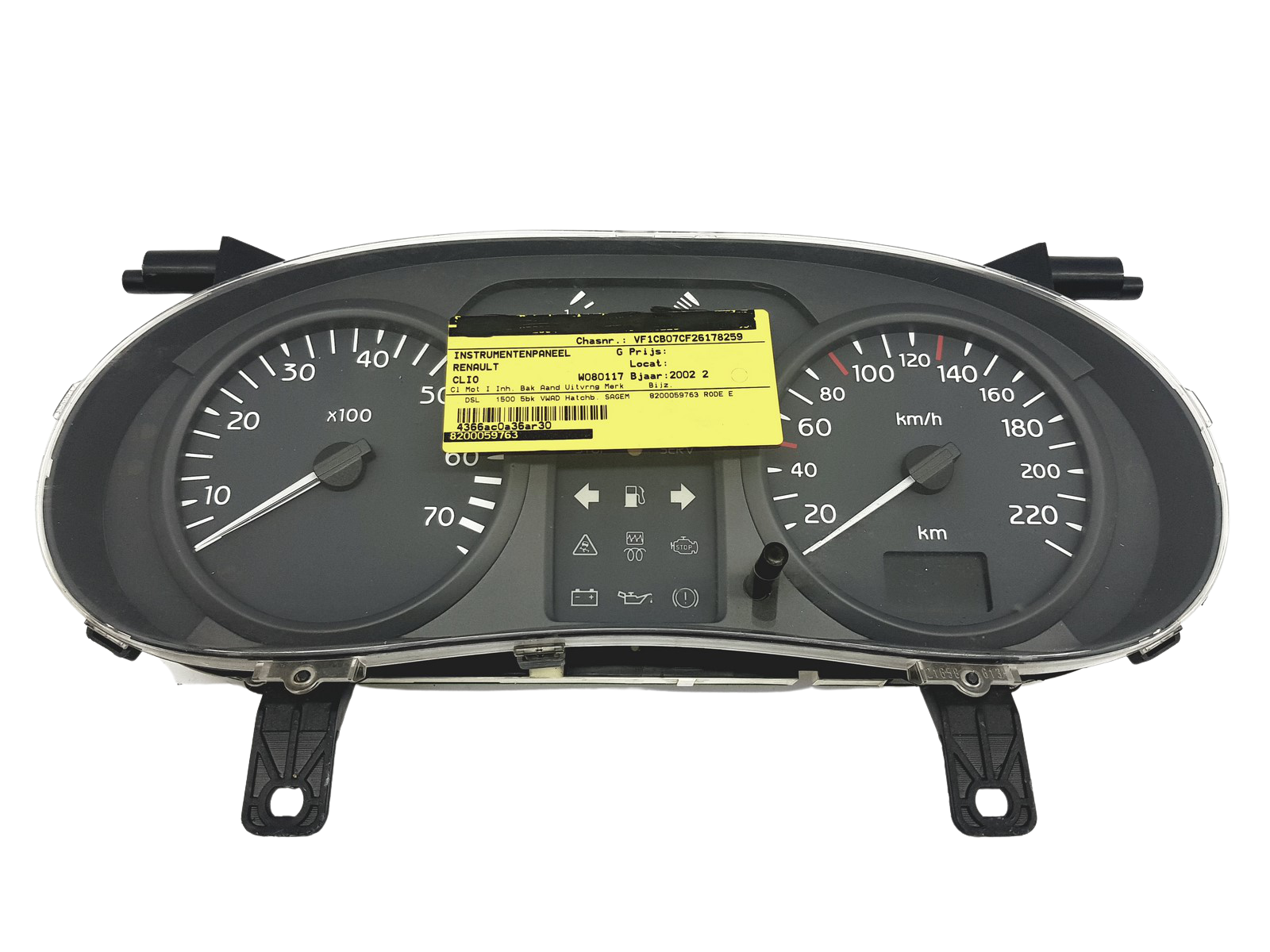 Speedometer/Instrument Cluster Renault Clio 2 8200059763 49303 main product photo