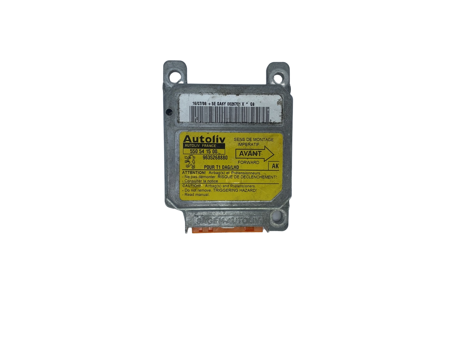 Controller 9635268880 550541500 PSA Autoliv main product photo