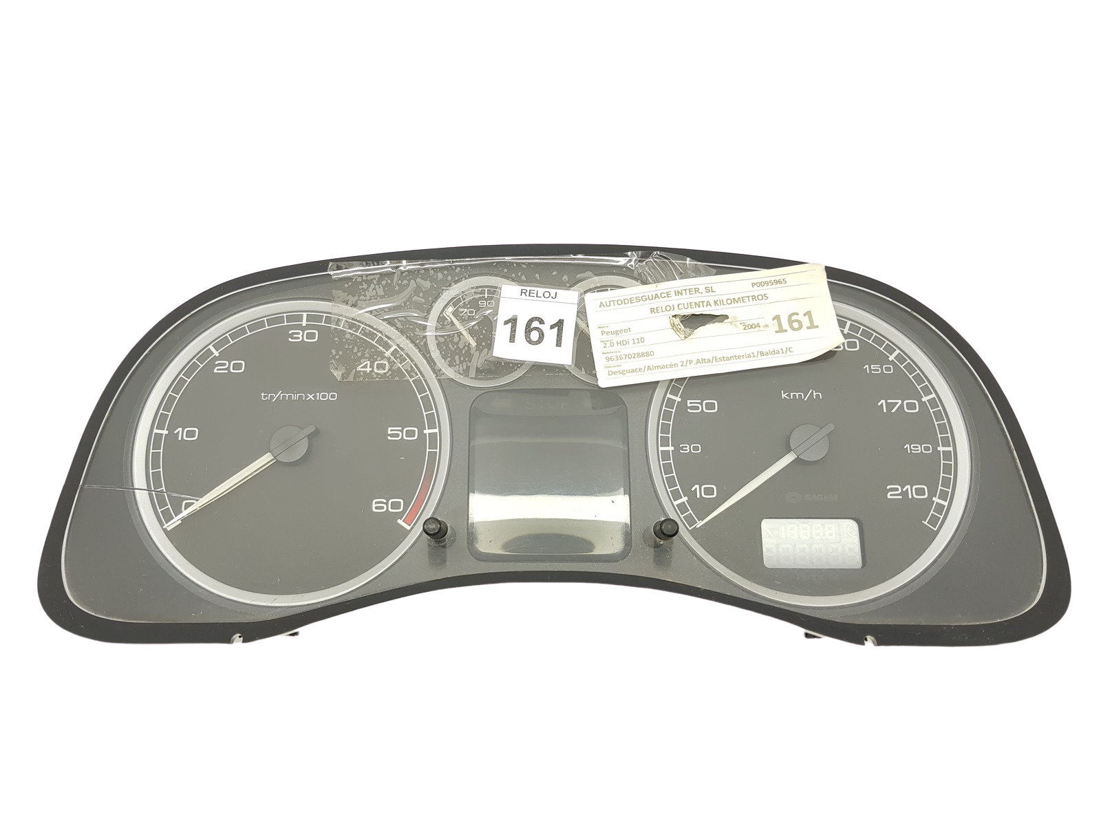 Speedometer/Instrument Cluster Peugeot 307 9636708880 E 05 26978 main product photo