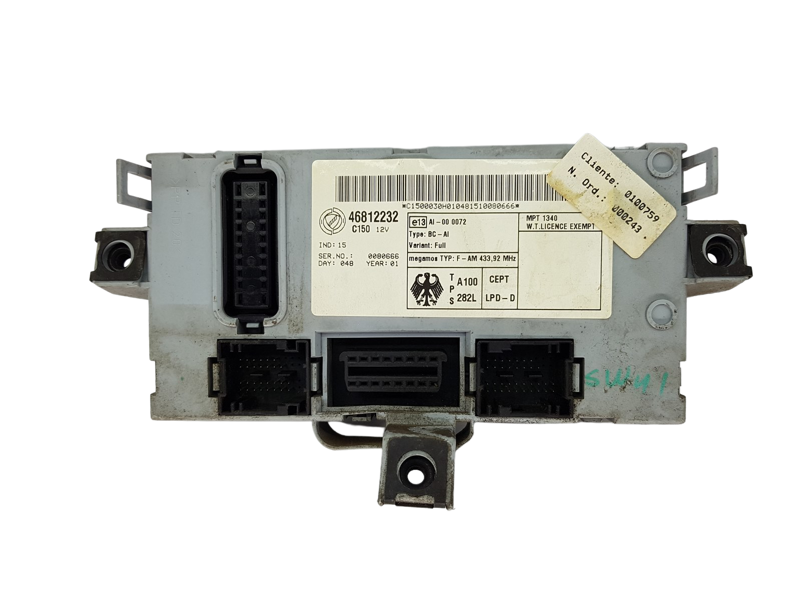 Controller Fiat 46812232 Delphi main product photo