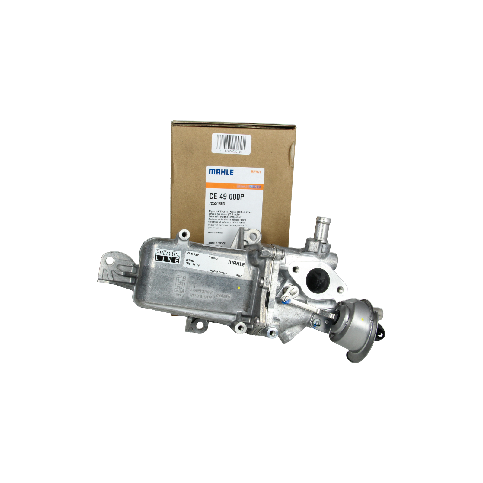 EGR Cooler For Renault CE49000P 147357086R Mahle main product photo