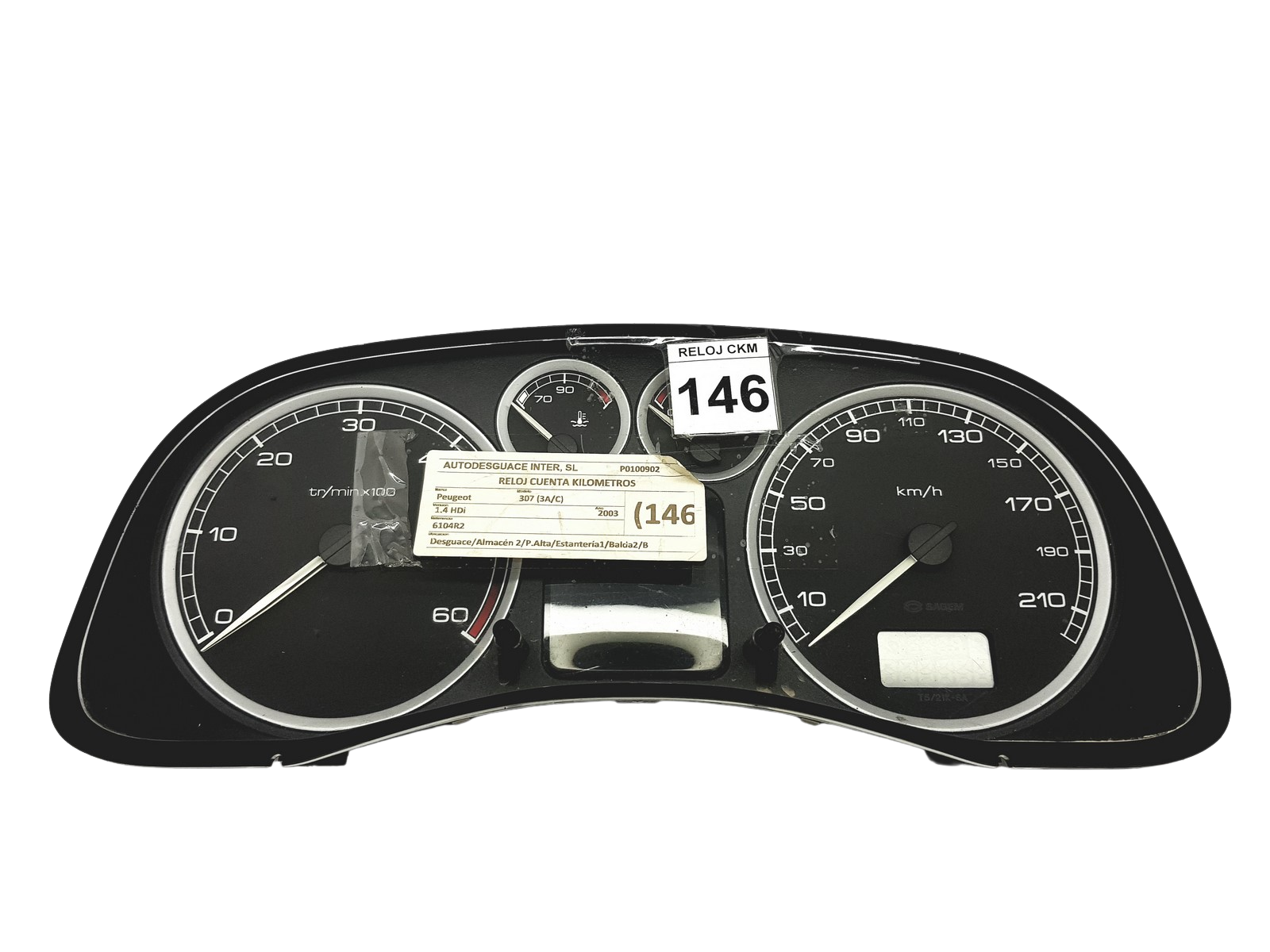 Speedometer/Instrument Cluster Peugeot 307 9636708880 E 05 57994 main product photo