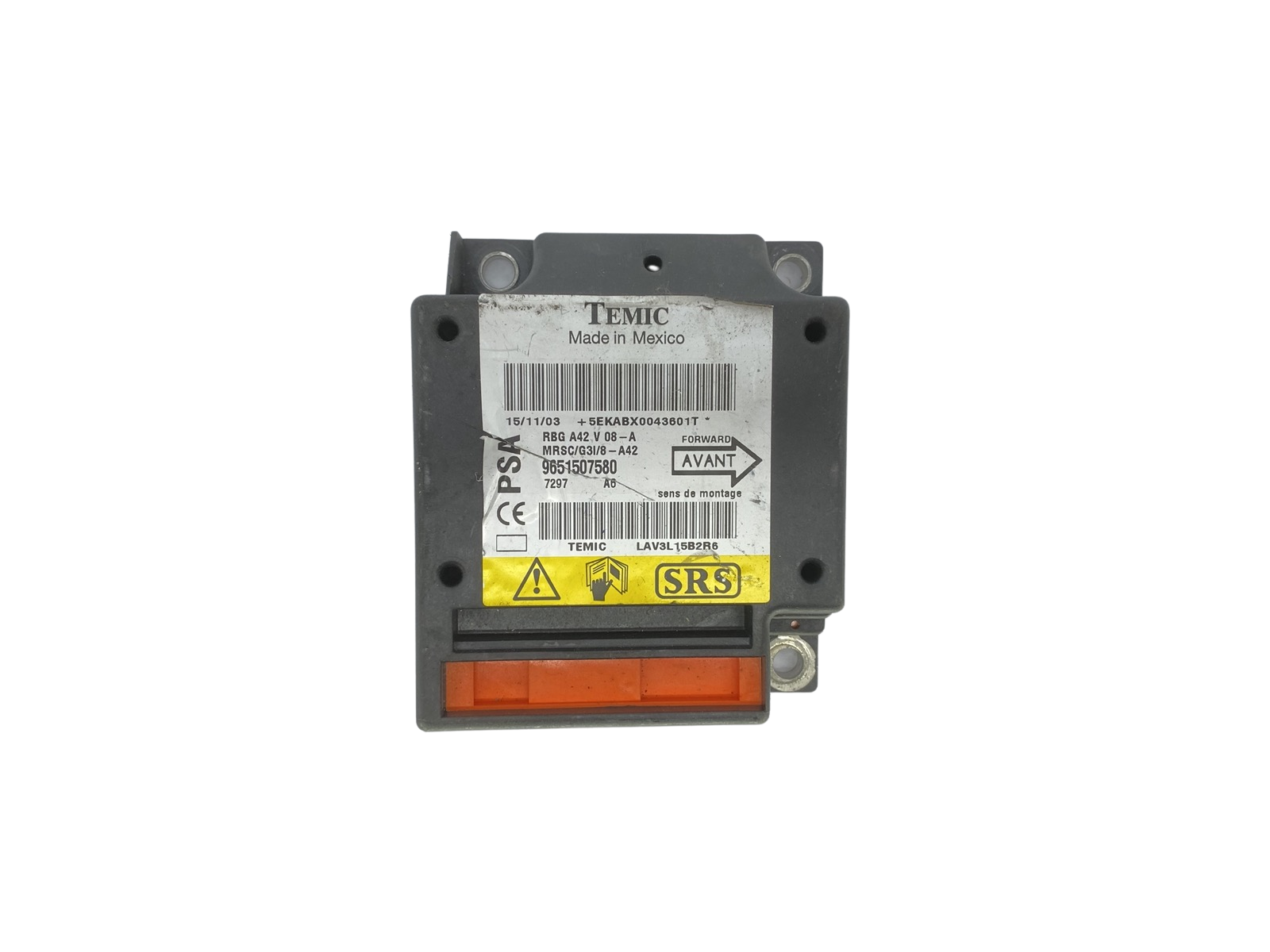 Controller Airbag 9651507580 PSA Temic main product photo